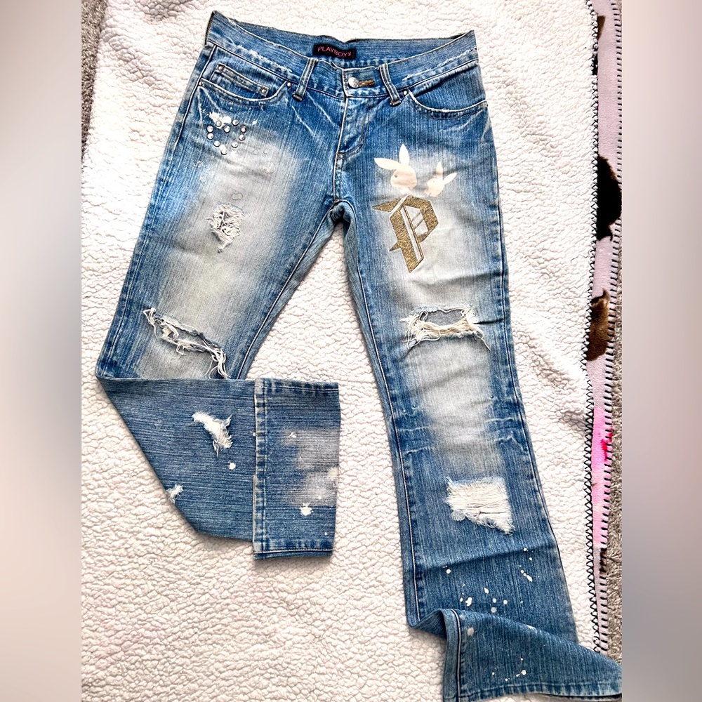 Barely Used: PLAYBOY LADIES JEANS.Rugged style jeans.